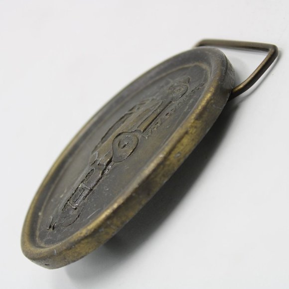 1957 Chevy Chevrolet Corvette Indiana Metal Craft Solid Brass Belt Buckle Vtg - Picture 6 of 9